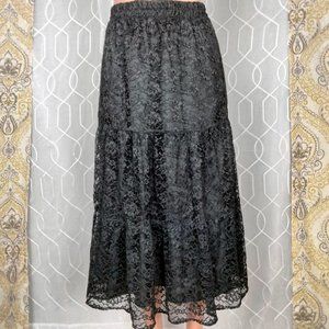 Vintage 90’s black lace skirt Lacy After Noon by Shell Kepler size XS